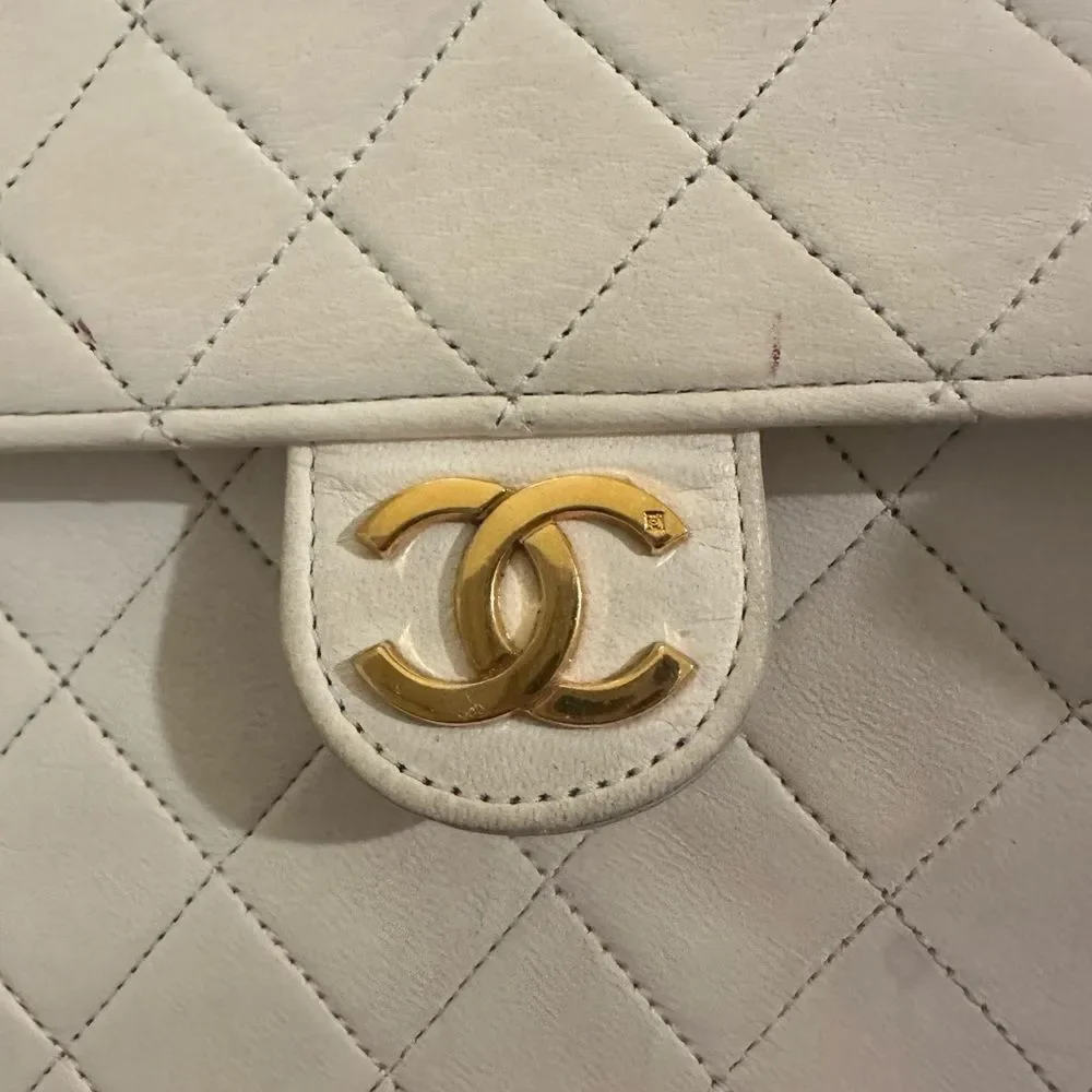 Chanel Cream Gold Quilted Crossbody Bag